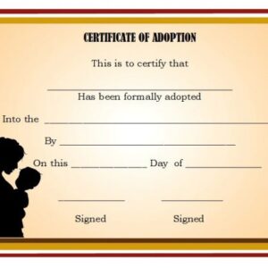 Child adoption certificate