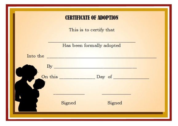 Child adoption certificate